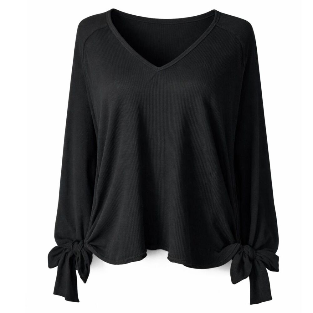 FREE PEOPLE RAW HEM CASUAL MODEST WAFFLE KNIT OVERSIZED LONG SLEEVE TOP SIZE XS